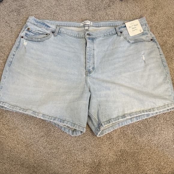 Abercrombie & Fitch Pants - Abercrombie‎ & Fitch High Rise Dad Short 7" Curve Love Button Fly Sz 37 24 NWT